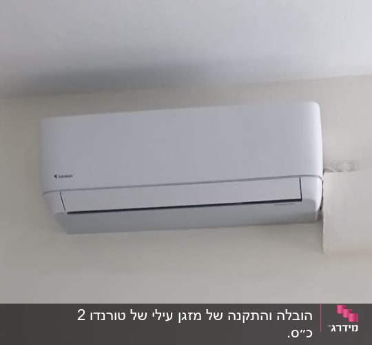 מזגן מותקן על קיר לבן בחדר